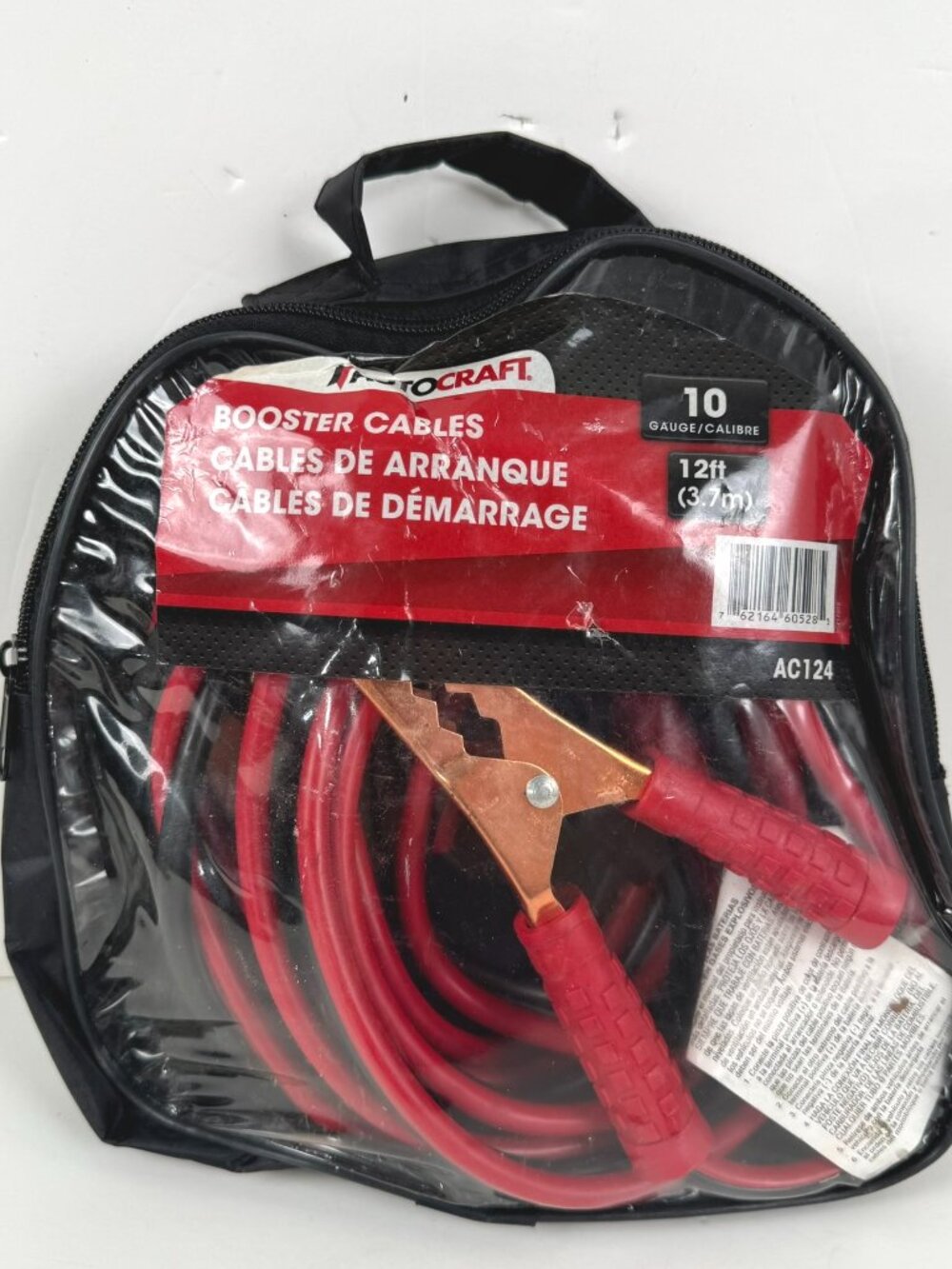 Autocraft 10 Gauge 12 Foot Light Duty Booster Cables AC124 MC-235